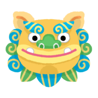 水色シーサー「うん」顔