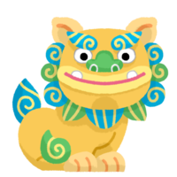 水色シーサー「うん」全身