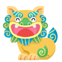 水色シーサー「あ」全身