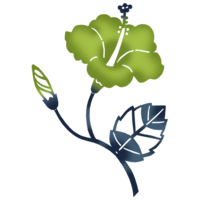 ハイビスカスH（紅型風・緑）