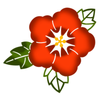 ハイビスカスI（紅型風・赤）