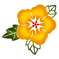 ハイビスカスI（紅型風・黄）