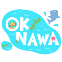 「OKINAWA」英字＋島・ジンベエザメ・白文字