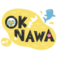「OKINAWA」英字＋島・ジンベエザメ・黒文字・黄