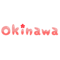 「Okinawa」英字＋ハイビスカス・ピンク