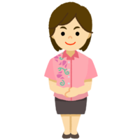 かりゆし（ピンク）の女性（全身）