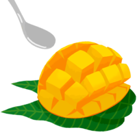 マンゴーF（花咲カット・葉っぱ・スプーン）