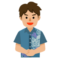 かりゆし（青）の男性（上半身）