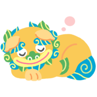 居眠りシーサー（水色）