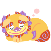 居眠りシーサー（紫）