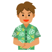 かりゆし（緑）の男性（上半身）