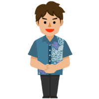 かりゆし（青）の男性（全身）