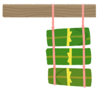 軒下に吊るしたムーチー（鬼餅）A