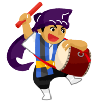 エイサー太鼓打ち（紫サージ）