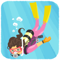 ダイビング（女性）背景あり