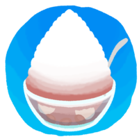 金時豆と白玉が氷に隠れている沖縄ぜんざい