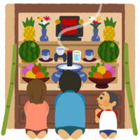 仏壇にうーとーとー