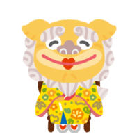 晴れ着のおばぁシーサー（トーカチ）