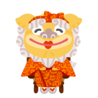 晴れ着のおばぁシーサー（カジマヤー）