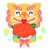 【母の日】花束と母シーサー