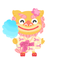 【わたあめ】シーサーの女の子（浴衣）