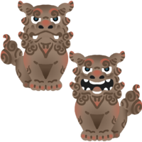 灰色シーサーペア